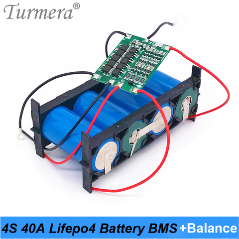 Turmera 4S 40A 12.8V 14.4V 32650 32700 Lifepo4 Battery Balanced BMS for Electric Boat Uninterrupted Power Supply 12V Car Battery ► Photo 1/6