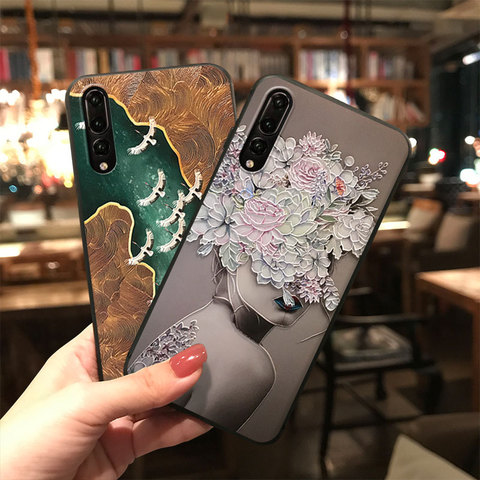 3D Emboss TPU Case For Huawei P Smart 2022 P40 P30 P20 Honor X10 9A 9S 8X 9X 10i 20 10 9 Lite Pro Y6 Y7 Y9 Flower Cover Bag ► Photo 1/6