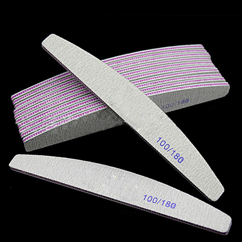 Professional Nail File 100/180 Half Moon Sandpaper Nail Sanding Blocks Grinding Polishing Manicure Care Tools 5pcs/lot ► Photo 1/5