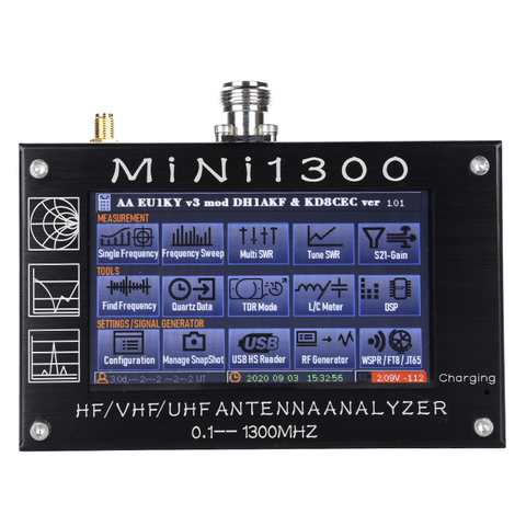 New Mini1300 0.1-1300MHz HF VHF UHF Antenna Analyzer Vector Network Analyzer SWR Meter Frequency Sweep RF Radio Multimeter ► Photo 1/5