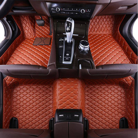 Leather Custom car floor mats for Mitsubishi all models ASX outlander lancer pajero sport pajero dazzle car styling Car Carpet ► Photo 1/6