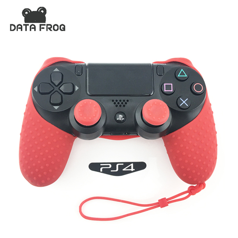 Data Frog Solid Color Silicone Gel Rubber Cases Skin For Sony Playstation 4 Controller Proctective Grip Cover For PS4 Pro Slim ► Photo 1/6