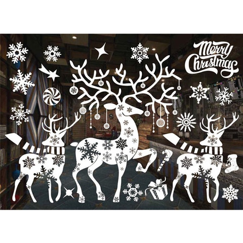New Year Window Glass PVC Wall Sticker Christmas DIY Snow Town Wall Stickers Home Decal Christmas Decoration for Home Supplies ► Photo 1/6