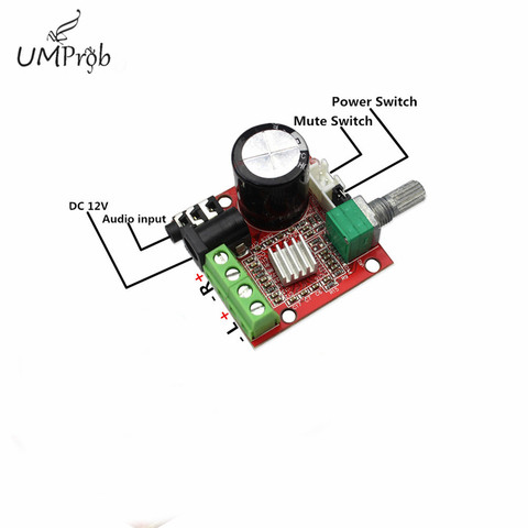 12V Mini Hi-Fi PAM8610 Audio Stereo Amplifier Board 2X10W Dual Channel D Class Module ► Photo 1/3