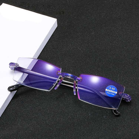 Men Women Rimless Myopia Glasses Anti Blue Light Eyewear Presbyopic Glasses Diopter  -1.0 -1.5 -2.0 -2.5 -3.0 -4.0 ► Photo 1/6