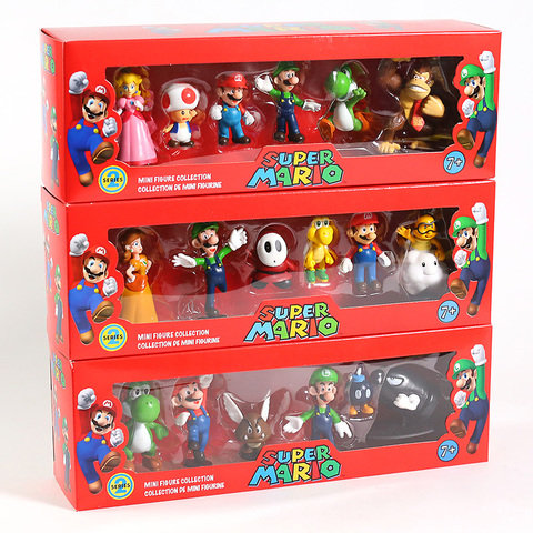 Super Mario Bros Action Figures Mario Luigi Yoshi Donkey Kong Collection  Toys