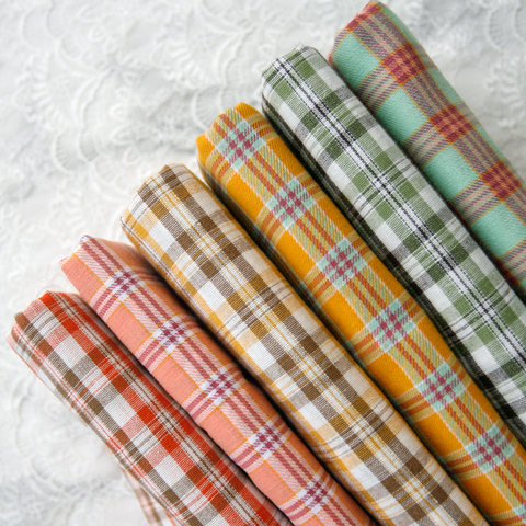 140x50cm Colored Plaid Yarn-Dyed Cotton Fabric Shirt Dress Garment Material Home Decoration Cloth 180g/m ► Photo 1/6