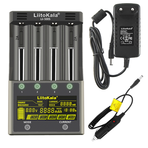 LiitoKala Lii-PD4 Lii-PL4 Lii-S2 Lii-S4 Lii-S6 lii-500S 18650 26650 1.2V 3.7V 3.2V Lithium-ion AA AAA NiMH Battery Smart Charger ► Photo 1/6