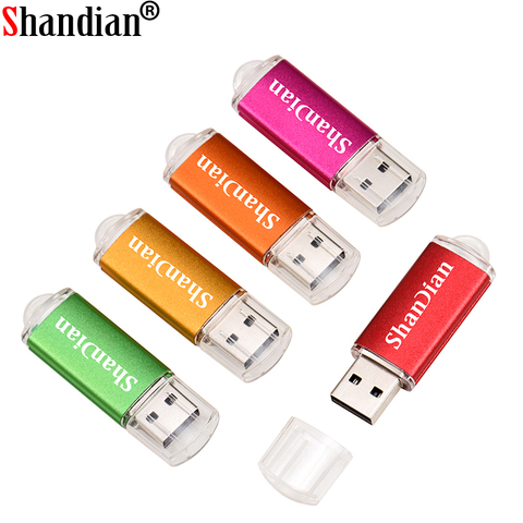 SHANDIAN Mini Pen drive USB Flash Drive 4GB 8GB 16GB 32GB 64GB 128GB pendrive metal usb 2.0 flash drive memory card Usb stick ► Photo 1/6