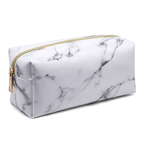 Large Capacity Simple Marble Pencil Case Cute Pu Zipper Makeup Storage Student Pen Box Bags School Stationery Supplies ► Photo 1/6