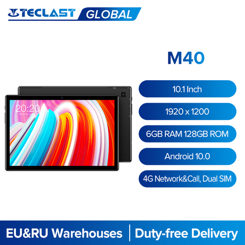 Teclast M40 10.1 Inch Tablet 1920x1200 6GB RAM 128GB ROM 4G Network&Call Dual SIM Octa Core Android 10 Tablets PC 8MP Camera ► Photo 1/1