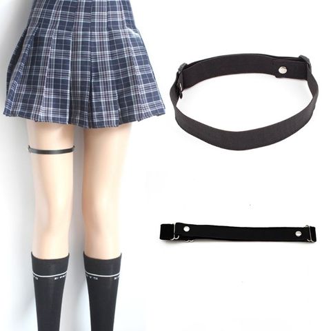 Women Girls Black Elastic Leg Garter Belts Adjustable Punk Harajuku Harness Stretchy Thigh Ring Japanese Student Cosplay Costume ► Photo 1/6