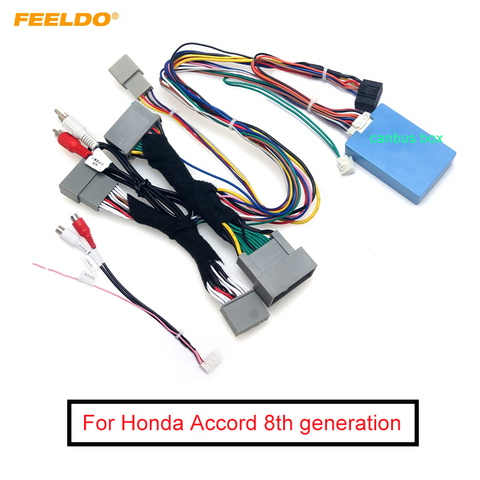 FEELDO Car 16pin Android Audio Wiring Harness With Canbus Box For Honda Accord 8th generation(2008~2012) Low Trim Level Stereo ► Photo 1/6