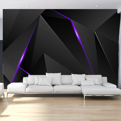 Photo Wallpaper Modern Fashion Irregular Technology Shape Black Line Murals Living Room Bedroom Abstract Home Decor 3D Stickers ► Photo 1/6