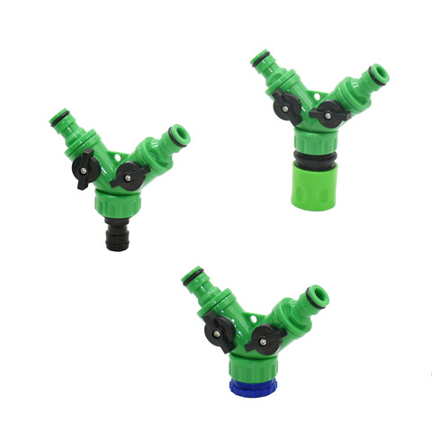 2-way Garden tap water splitter Female 1/2 3/4 garden hose Y splitter watering adjustable switch 1pcs ► Photo 1/6