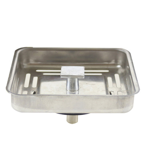 Talea Stainless steel Square Sink Drain Strainer Plug 78*78mm' ► Photo 1/4