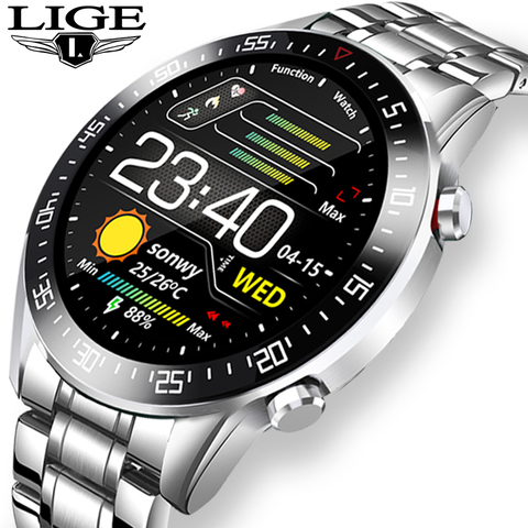 LIGE 2022 fashion Full circle touch screen Mens Smart Watches  IP68 Waterproof Sports Fitness Watch Luxury Smart Watch for men ► Photo 1/6
