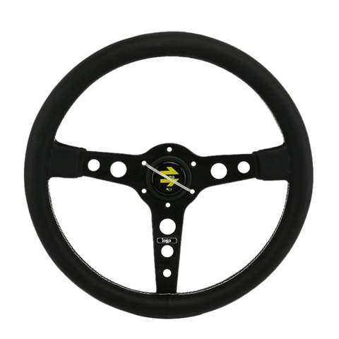 Spceddy MCX 14inch Car Modified Racing Steering Wheel High Quality 2022 Real Leather Steering Wheel Sport With mom*logo SW20S06 ► Photo 1/6