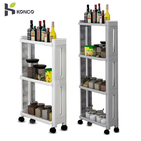 Quality Food storage shelf,Removable 2/3/4 Layers organizer rack With Wheels,Kitchen storage organizer,For kitchen convenience ► Photo 1/6