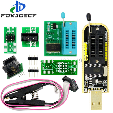 CH341A Programmer adapter+SOIC8 adapter+ SOP8 clip with cable+1.8V adapter CH341A EEPROM Flash BIOS USB programmer ZIF adapter ► Photo 1/5