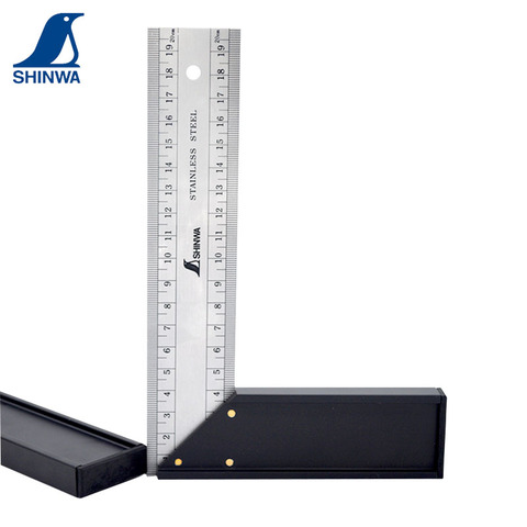 High Quality SHINWA Penguin Miter Try Square Stainless Steel Right Angle Ruler  20/25/30cm Front and Back Same Scale ► Photo 1/5