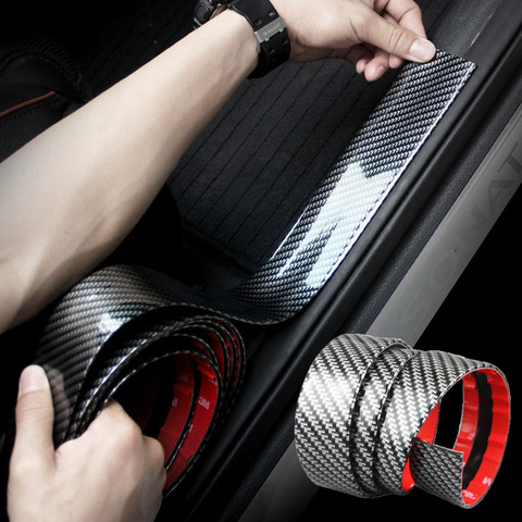 Car Door Protector Carbon Fiber Rubber Car Stickers Scratch Proof Auto Door Sill Protection Goods Moulding Strip Car Styling ► Photo 1/6