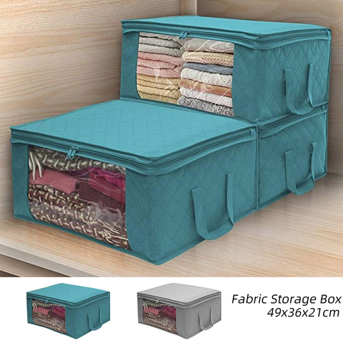 Folding Storage Box  Dirty Clothes Collecting Case Non Woven Fabric With Zipper Moisture-proof Toys Quilt Storage Box ► Photo 1/6
