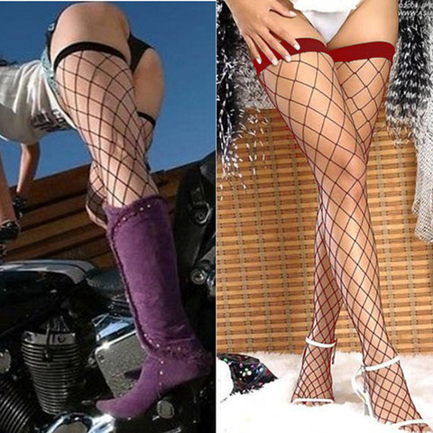 Super Sexy Women Lace Mesh Long Stockings Sheer Fishnet Hollow Out Black Stockings Women Stretch See Through Stockings Hosiery ► Photo 1/6