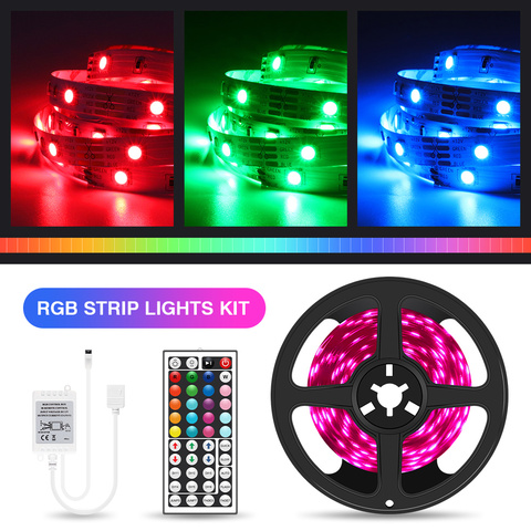 Dropshipping RGB LED Strip Light 5M/10M/15M/20M 5050 Ribbon LED Tape With IR Controller For Home Christmas Lights ► Photo 1/6