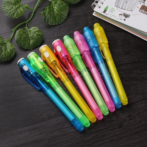 5PCS/Lot Fashion 2 In 1 Magic UV Black Light Creative Combo Stationery Invisible Ink Pen Stationery Drop Shipping ► Photo 1/6