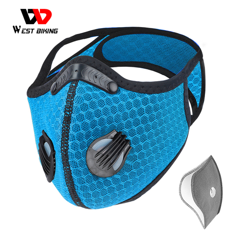 WEST BIKING Sport Face Mask With Activated Carbon Filter PM 2.5 Anti Pollution Mask Training Running Anti-dust Cycling Mask ► Photo 1/5