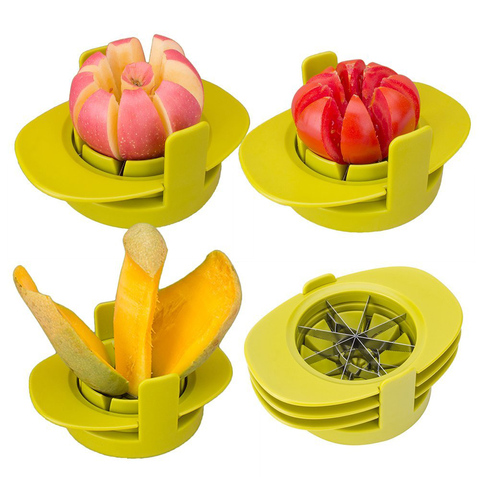 4-in-1 Apple Pear Mango Tomato Guava Orange Pitaya Fruit Vegetables Slicer Corer Cutter with Common Base Kitchen Gadget ► Photo 1/6