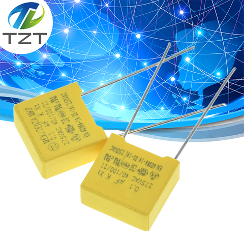 10PCS safety cap 275V104K 10MM Polypropylene film 275V 104K 0.1uf X2 safety capacitor 275VAC capacitors 275V104 capacitance ► Photo 1/6