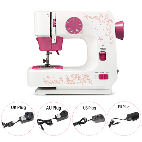 Home Electric Desktop Sewing Machine Household  Overlock DIY clothes 2 speed 12 stitches portable Battery/DC adapter Hicello ► Photo 1/6
