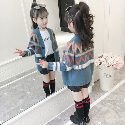 spring autumn Knitted Cardigan Sweater  Children Clothing teenage Girls Sweaters Kids Wear baby girl clothes winter 10 12 year ► Photo 1/6