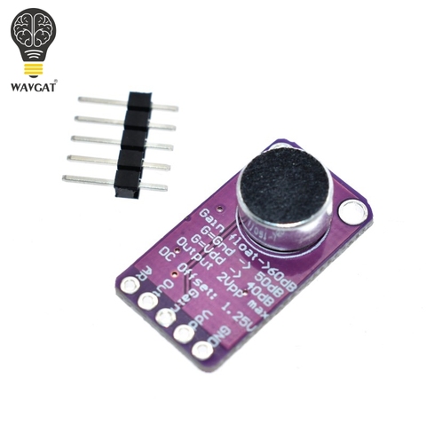 WAVGAT MAX9814 Microphone AGC Amplifier Board Module Auto Gain Control for Arduino Programmable Attack and Release Ratio Low THD ► Photo 1/5