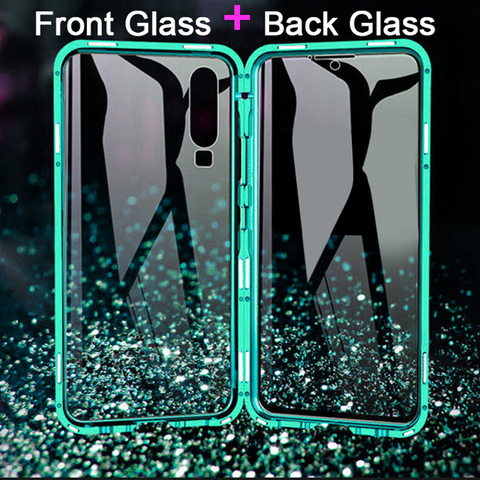 Reno 4 Lite A93 Case For OPPO F17 Pro Magnetic Flip Double Side Tempered Glass Phone Case Cover for Realme C17 Realme 7i Funda ► Photo 1/6