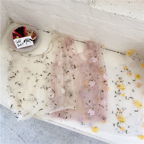 Female Flower Embroidery Hand Bag Organza Casual Tote Mesh Shopping Bags Woman Handbags ► Photo 1/6