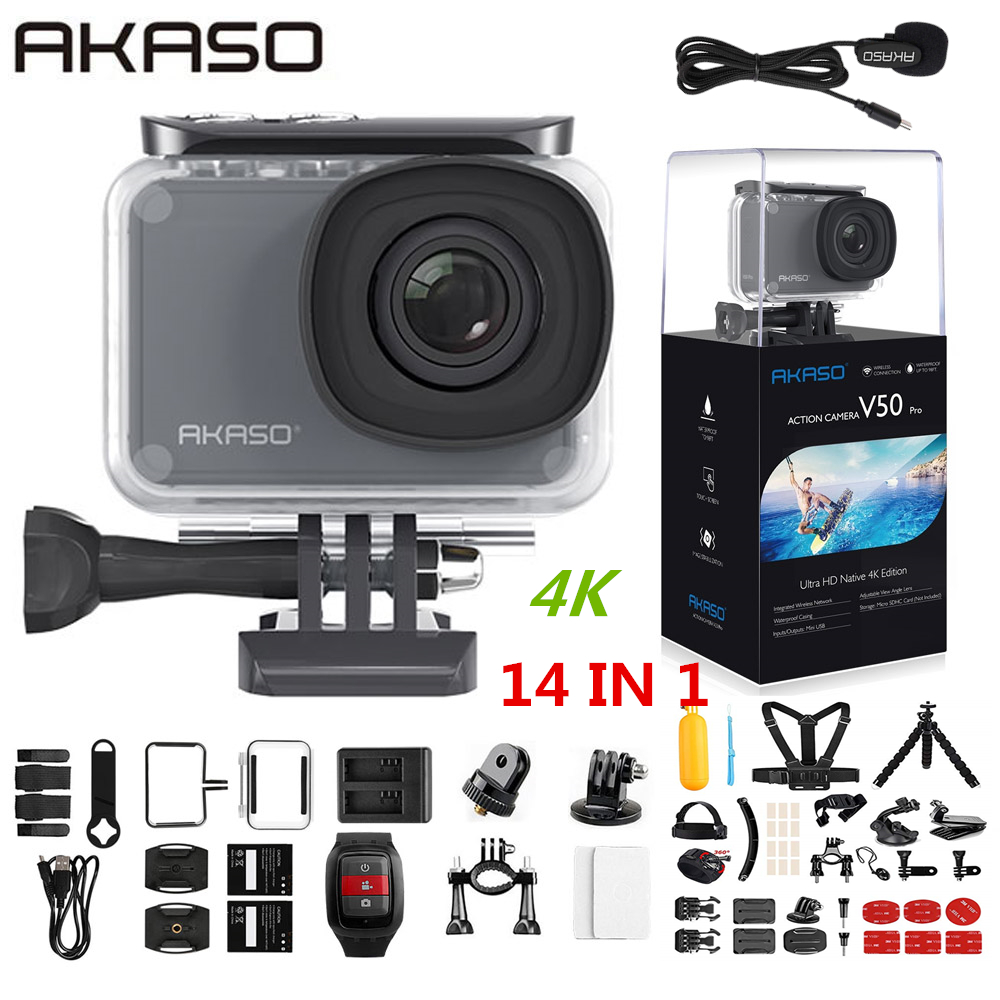 AKASO V50 Pro Native 4K/30fps 20MP WiFi Action Camera EIS Touch Screen 30m  Waterproof 4k Sport Camera Support External Micro - Price history & Review, AliExpress Seller - AKASO Official Store