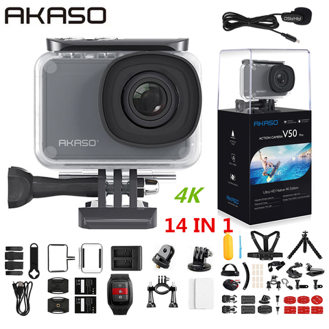 AKASO V50 Pro Native 4K/30fps 20MP WiFi Action Camera EIS Touch Screen 30m  Waterproof 4k Sport Camera Support Micro - AliExpress