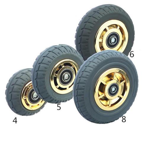 4 Inch Caster Heavy Duty Mute Wheel Phnom Penh Beacon Fire Rubber Single Flat Driver Pushing ► Photo 1/5