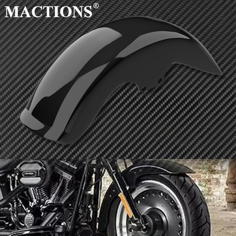 Motorcycle Front Fender Mudguards Cover Gloss Black ABS Plastic For Harley Softail Fat Boy FLSTFB FLSTF 2006-2015 2016 2017 ► Photo 1/6