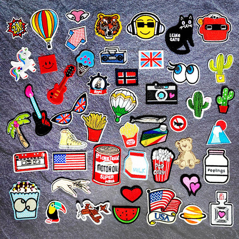 National flag Music DIY Cloth Mend Decorate Iron On Sew On Patch Clothes Apparel Sewing Decoration Applique Patches Scenery ► Photo 1/6