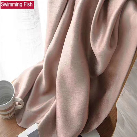 Luxury Blackout Windows Smoothly fabric Curtain Drape Panel For Living Room Bedroom Home Decoration Pink Cream white Color ► Photo 1/6