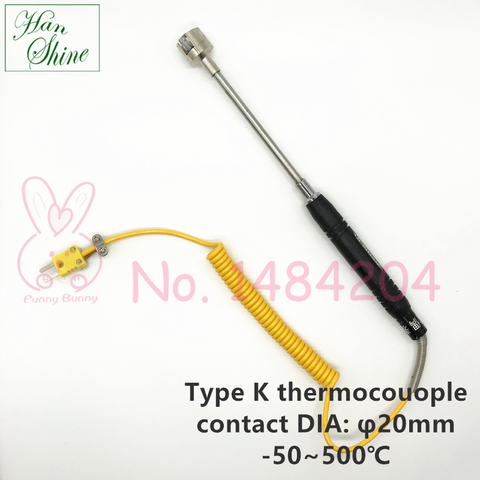 1X  K Type Surface Thermocouple -50~500 Degree Fork Terminal  Handheld Temperature Sensor WRNM-01 straight probe for Thermometer ► Photo 1/1