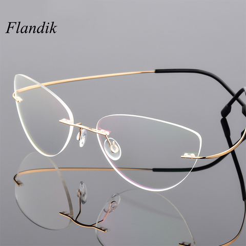 Cat Eye Reading Glasses Women Anti-blue Ray Ultralight Prescription Presbyopia Eyeglasses Titanium Alloy Spectacels Frame  +1.50 ► Photo 1/6