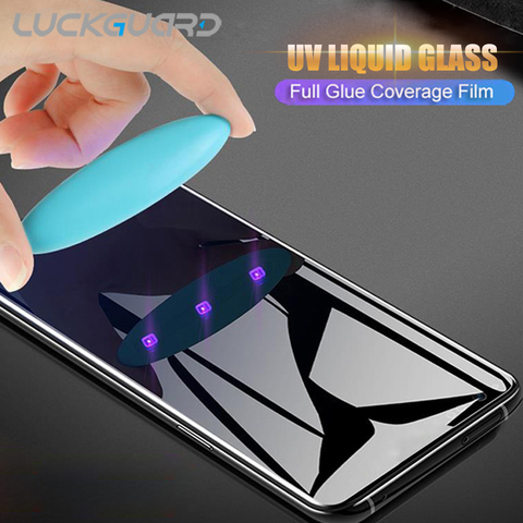 UV Liquid For Onepluus 7 7T 8 Pro Full Glue Cover Screen Protector Film For OnePlus 7T Pro One plus 7 8 Pro 8pro Tempered Glass ► Photo 1/6