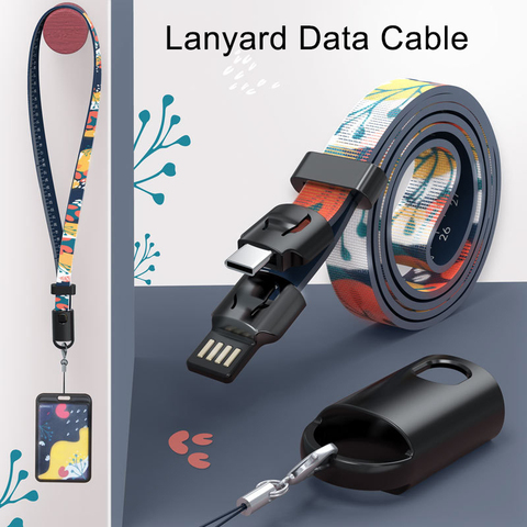 Lanyard Charging Cable Animal Pendant 2.1A Micro USB Type C Cable For Huawei Samsung OnePlus Xiaomi Redmi OppoCharging Cord 2022 ► Photo 1/6