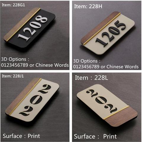 One Set Modern Door Plate Stickers House Number Apartment Acrylic Door Numbers Hotel Room House Home Door Address Sign ► Photo 1/6