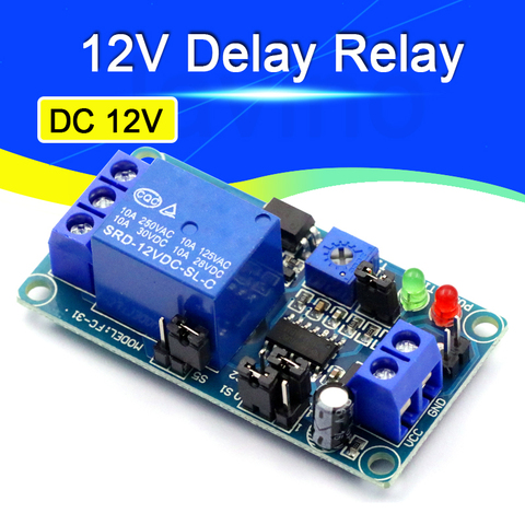 High Quality Delay Relay Delay Turn On / Delay Turn Off Switch Module with Timer DC 12V ► Photo 1/6